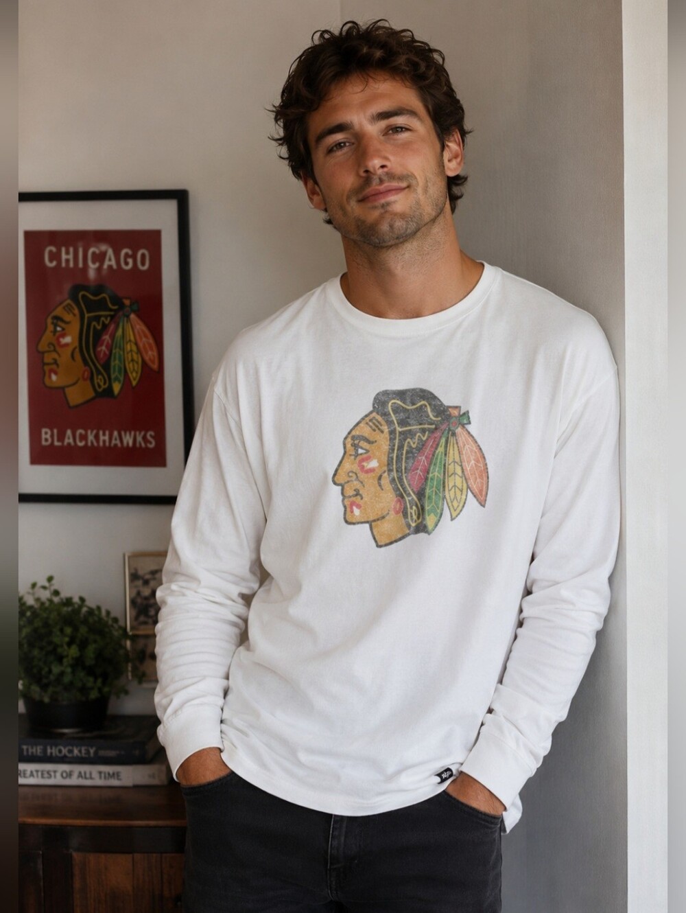 NWT Chicago Blackhawks Premier '47 Franklin Long Sleeve Tee Size XL